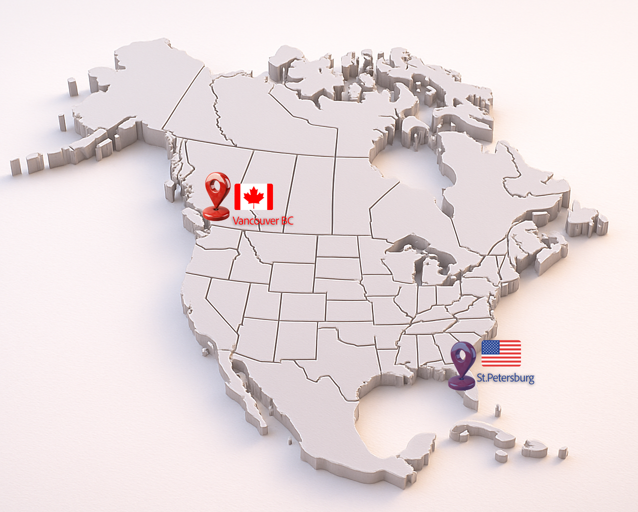 North America freight coverage map